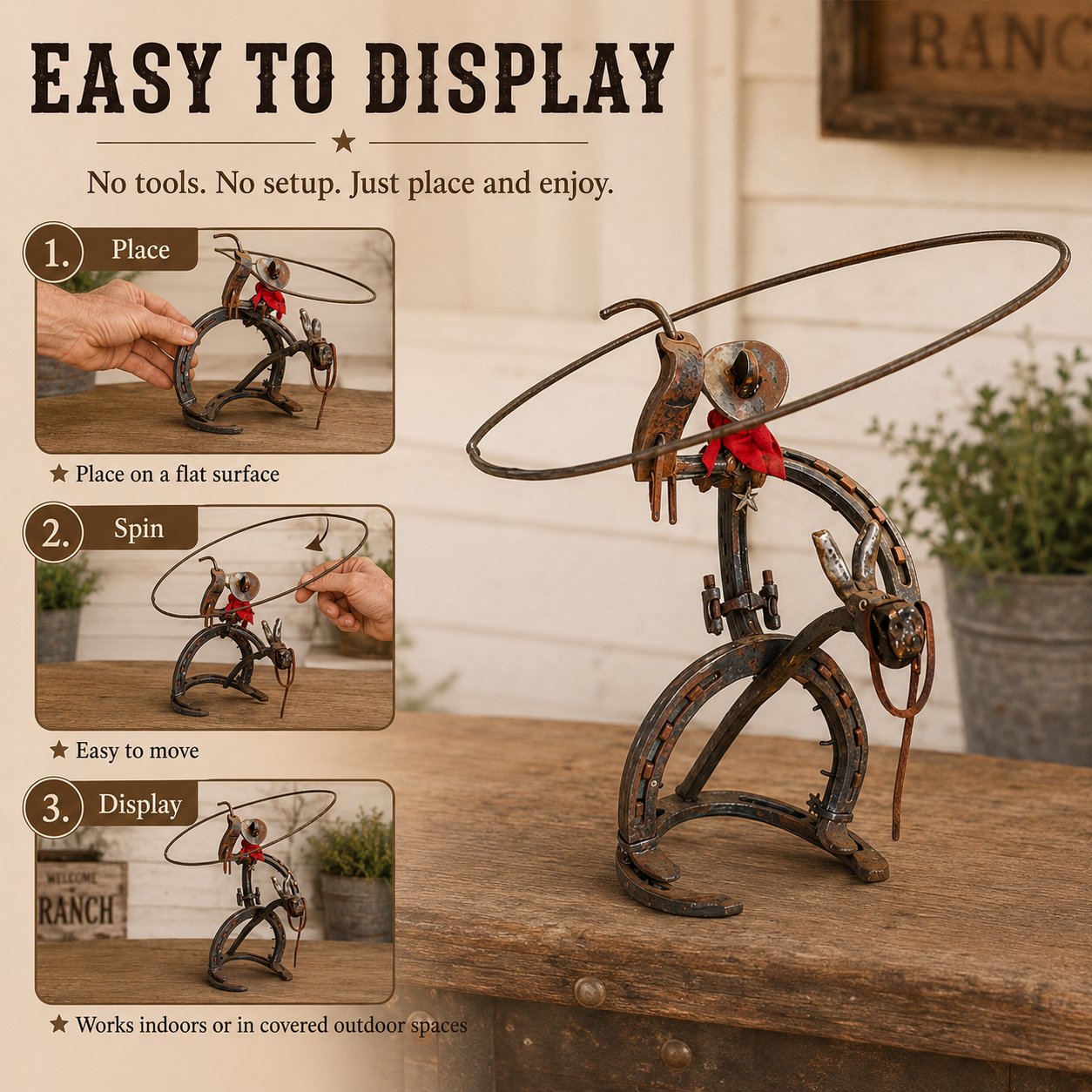 🤠 Handcrafted Funny Western Cowboy Ornament
