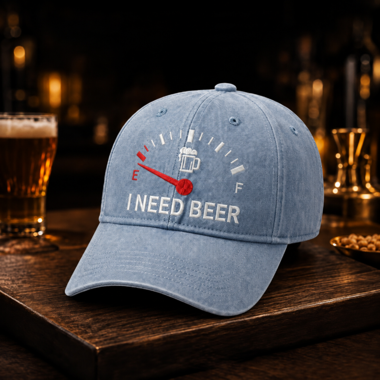 🍺 ‘I NEED BEER’ Embroidered Baseball Cap – Unisex Memorial Hat🧢 100% Cotton