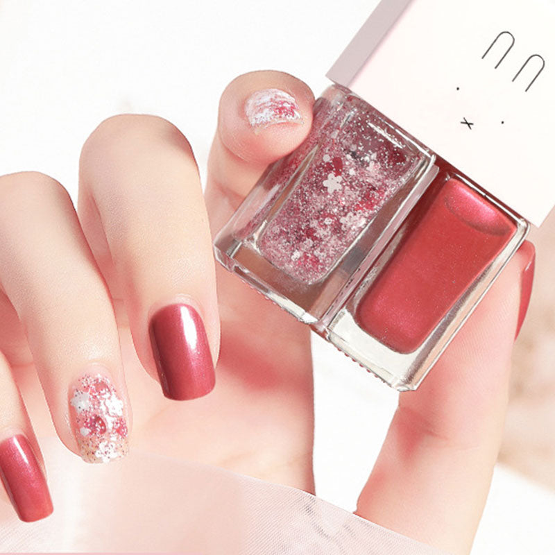 Avtagbart, bakningsfritt, snabbtorkande, långtidsverkande nagellack