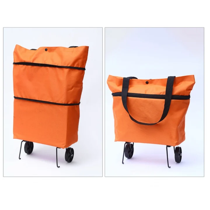 🛍️2-in-1 Foldable Shopping Cart  – Carry More, Roll Easier