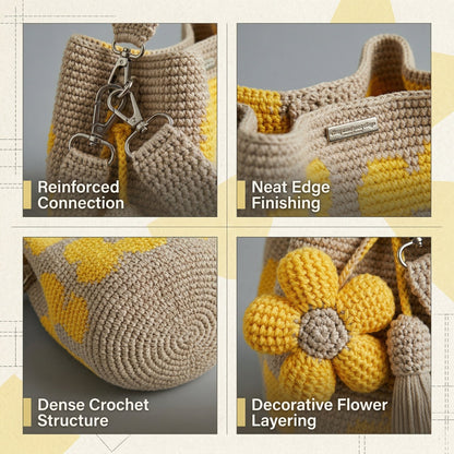 👜Handmade Crochet Flower Tote 🌼✨