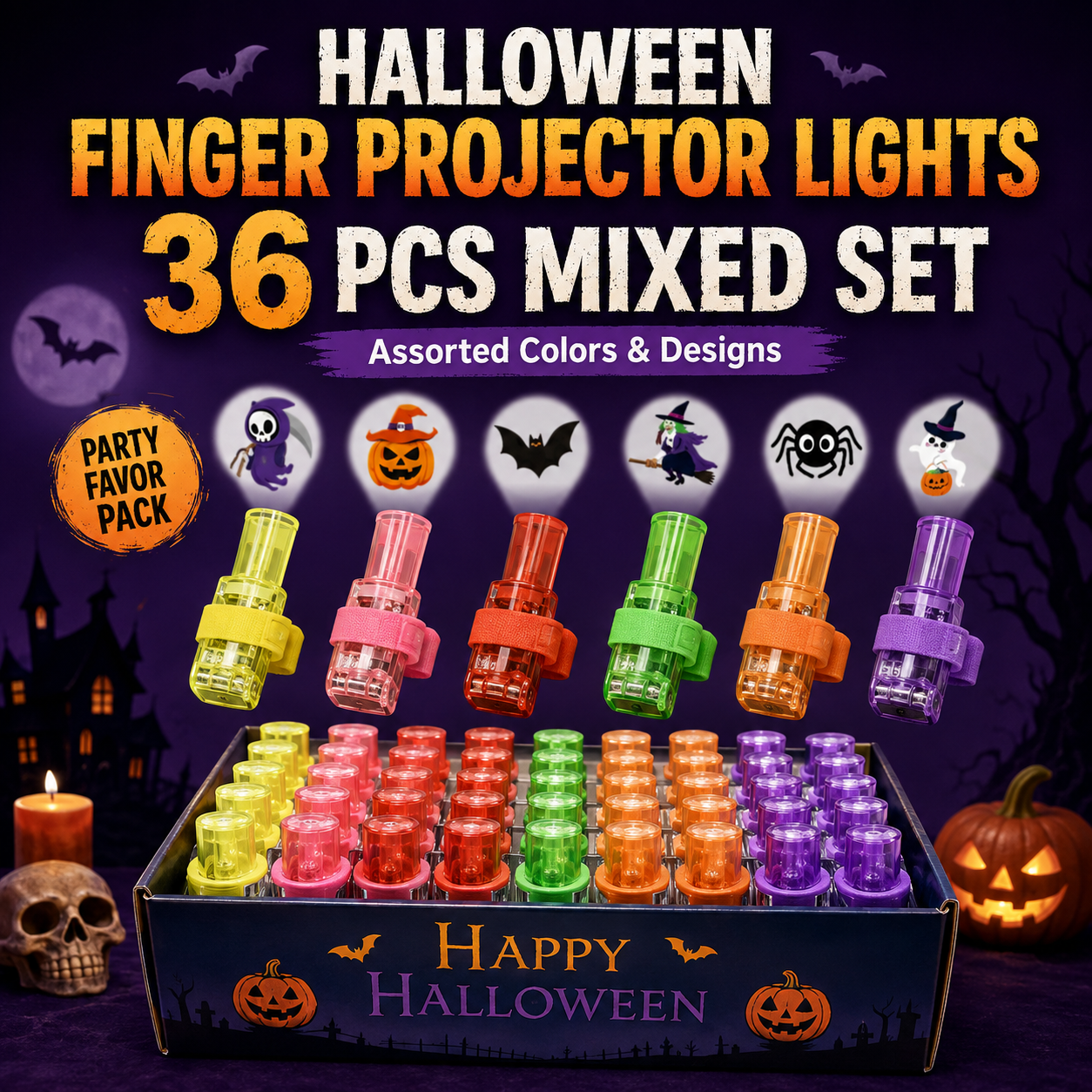 🎃 Spooky Pattern Finger Projector Lights