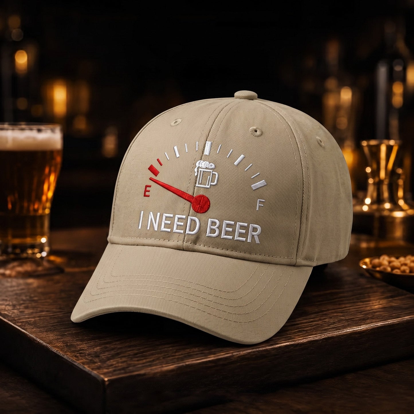 🍺 ‘I NEED BEER’ Embroidered Baseball Cap – Unisex Memorial Hat🧢 100% Cotton