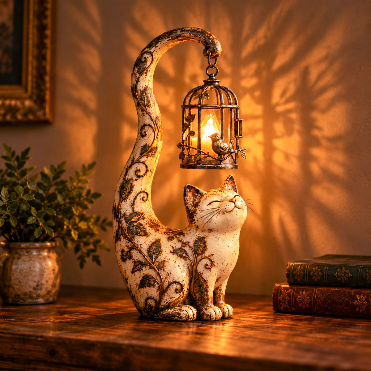 🐈‍⬛Vintage Cat Lantern Sculpture Lamp - A Little Guardian of Warmth, Memories & Cozy Corners✨