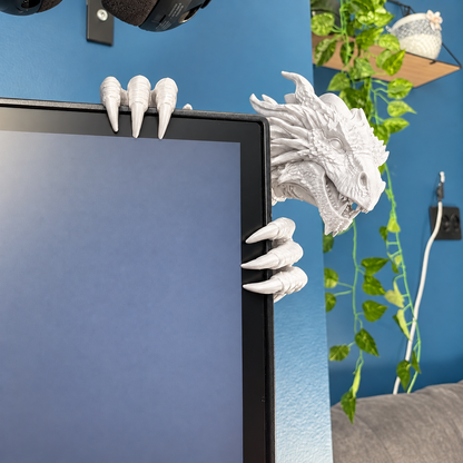 🐲Legendary Dragon Screen Guardian – 3D Fantasy Monitor Corner Figurine, Unique Gaming Desk Decor & Gifts for Dragon Lovers