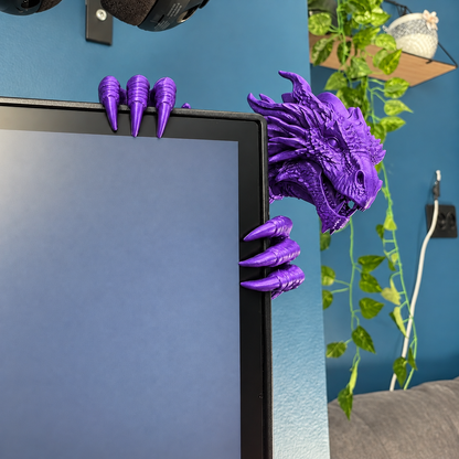 🐲Legendary Dragon Screen Guardian – 3D Fantasy Monitor Corner Figurine, Unique Gaming Desk Decor & Gifts for Dragon Lovers