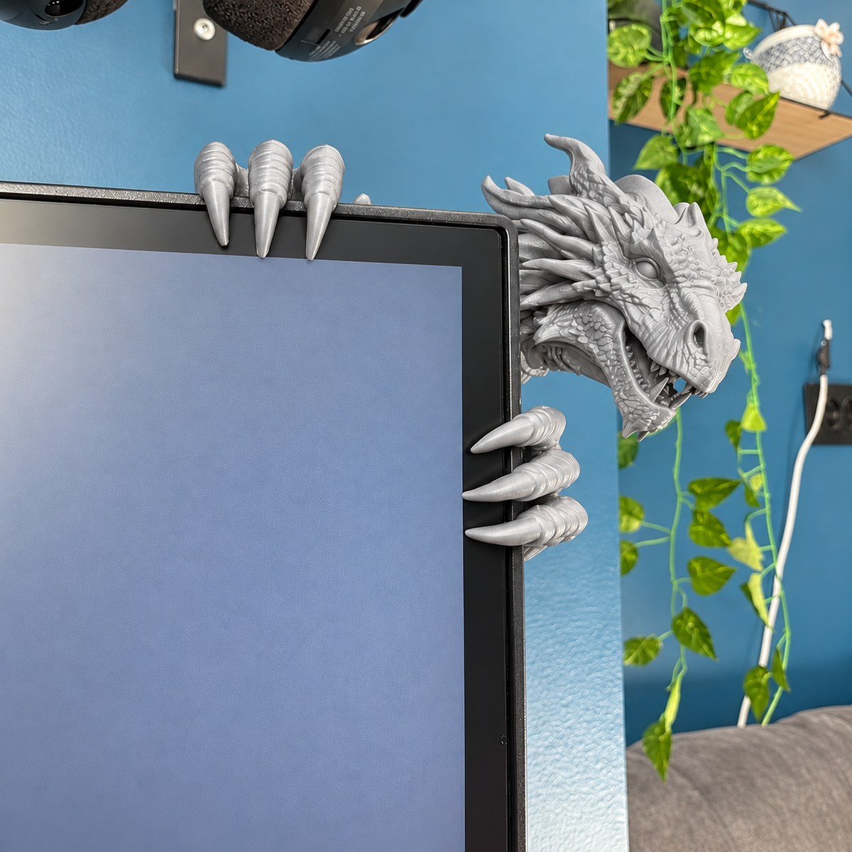 🐲Legendary Dragon Screen Guardian – 3D Fantasy Monitor Corner Figurine, Unique Gaming Desk Decor & Gifts for Dragon Lovers