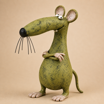 🧡Whimsical Vintage Mouse & Cat Figurine