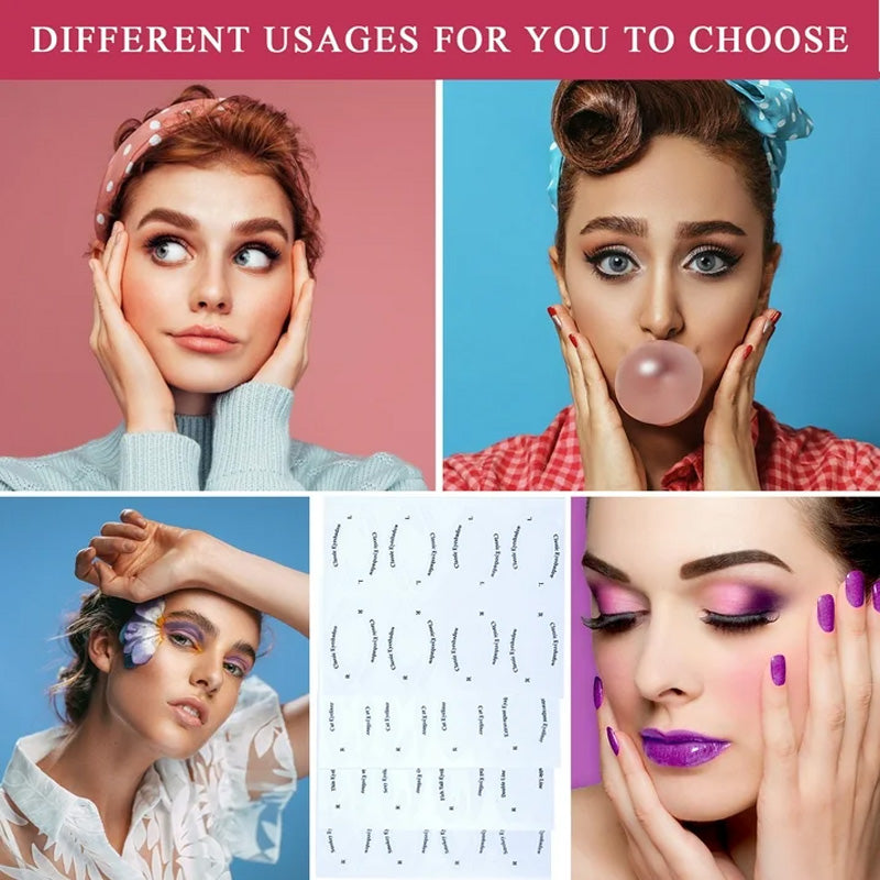 Klistermärken för sminkmallar för ögonskugga/eyeliner