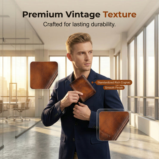 Men’s Genuine Leather RFID-Blocking Wallet | Ultra-Slim Cowhide Wallet with Multiple Card Slots