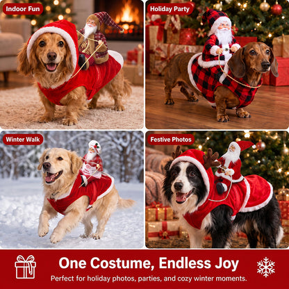 🎄 Santa Rider Pet Christmas Costume