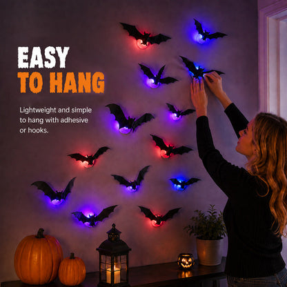 🦇 Halloween 3D Lighted Bats