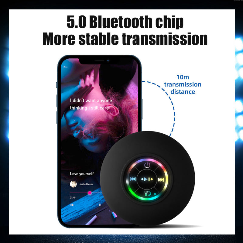 Stor Sugkopp LED-Ljus Vattentät Bluetooth-Högtalare