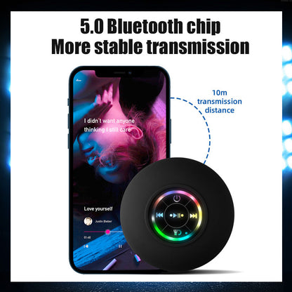 Stor Sugkopp LED-Ljus Vattentät Bluetooth-Högtalare