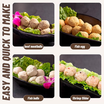 Verktyg för tillverkning av extruderade köttbullar i kök