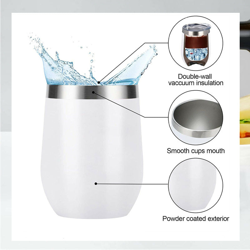 Creative Eggshell Cup - 12oz Stainless Steel Wine Cup