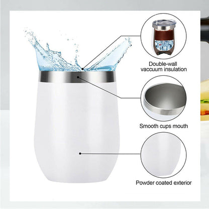 Creative Eggshell Cup - 12oz Stainless Steel Wine Cup