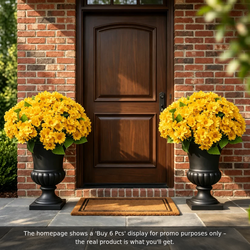 🌼- Artificial Outdoor Sunset Mums Flowers - UV resistant, Waterproof, Windproof