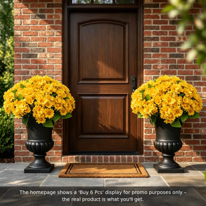 🌼- Artificial Outdoor Sunset Mums Flowers - UV resistant, Waterproof, Windproof