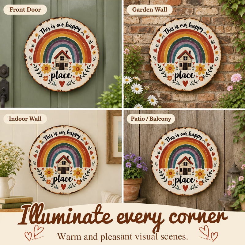 🌈Happy Little World Vintage Wall Sign