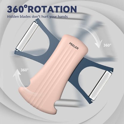 🥔 Multifunktionell roterande skalkniv i rostfritt stål | Enkel skalning av mjuka och hårda frukter & grönsaker 🍎
