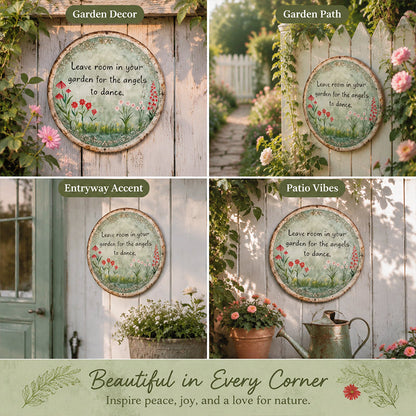🌼 Angel Dance Round Metal Sign