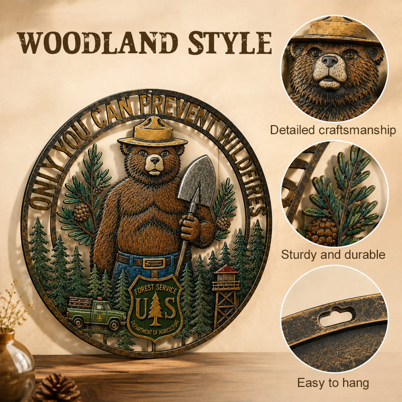 🐻Bear Wall Decor with "Only You Can Prevent Wildfires" Theme🪓