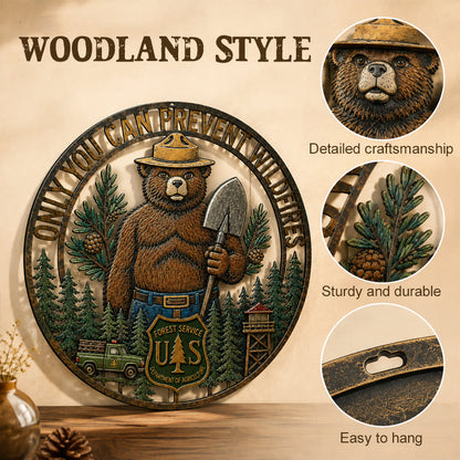 🐻Bear Wall Decor with "Only You Can Prevent Wildfires" Theme🪓