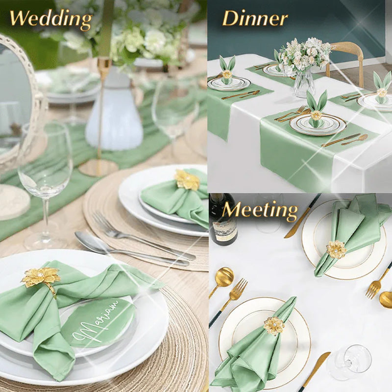 Servettringar med ihåliga blommor