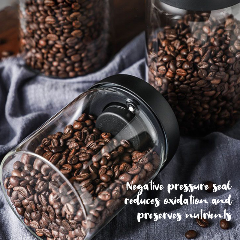 ☕ Vakuumförseglad Glasförvaringsburk | Skapad för kaffe, bevarar smaken längre ☕