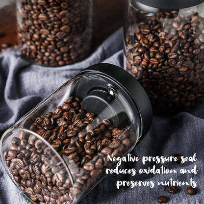 ☕ Vakuumförseglad Glasförvaringsburk | Skapad för kaffe, bevarar smaken längre ☕