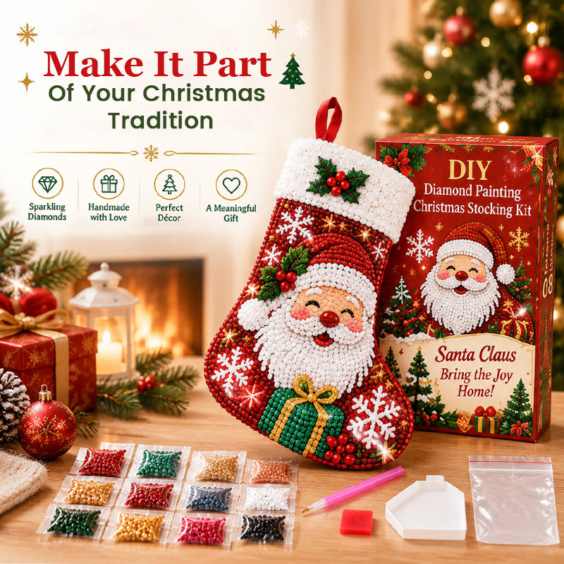 DIY Diamond Painting Christmas Stocking Kit - 6 Designs