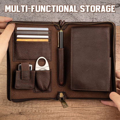 🏆 Bärbar cigarrlåda med vintage-motiv och litchimönster