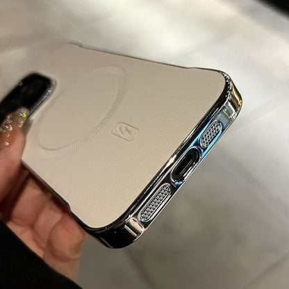 Ramlöst Läder Magnetiskt Elektropläterat Mobiltelefonfodral