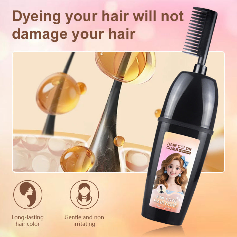 🧴3-in-1 hair dye comb | Easy hair dyeing at home with a built-in brush