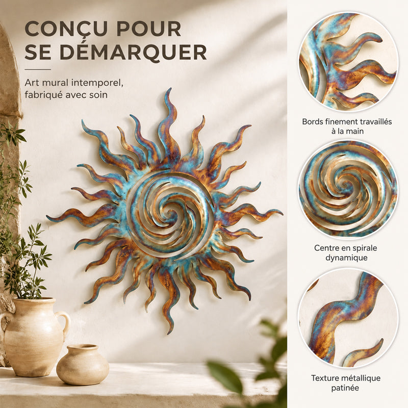 ☀️Swirl of Flames Sun Wall Hanging — Vintage Bohemian-style Metal Wall Decoration
