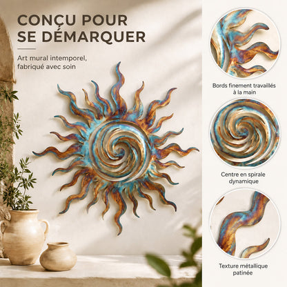 ☀️Swirl of Flames Sun Wall Hanging — Vintage Bohemian-style Metal Wall Decoration