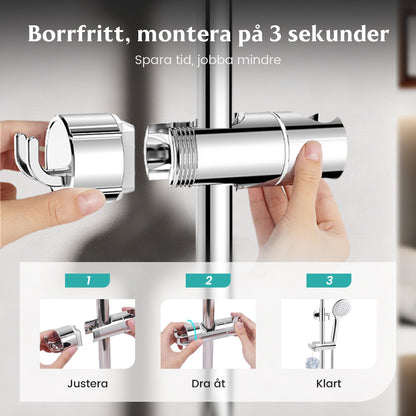 Ingen borrning krävs · Fäst och använd · Nytt val för duschfäste