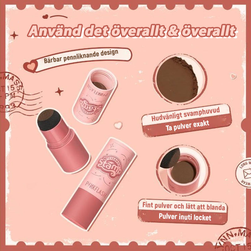 Dubbelanvänd hårfästepuder och ögonbrynspuder