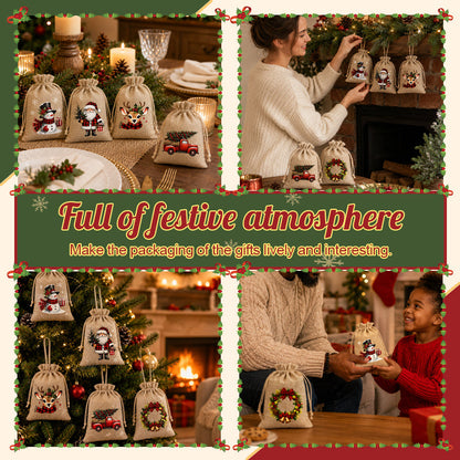 🎄 Christmas Drawstring Gift Bags
