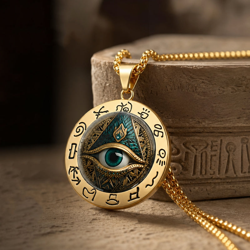 ✨ Vintage All-Seeing Eye Pendant Necklace – Zinc Alloy – Gold/Silver-Plated – Mysterious Retro Design for Everyday Wear and Evening Outings 🖤