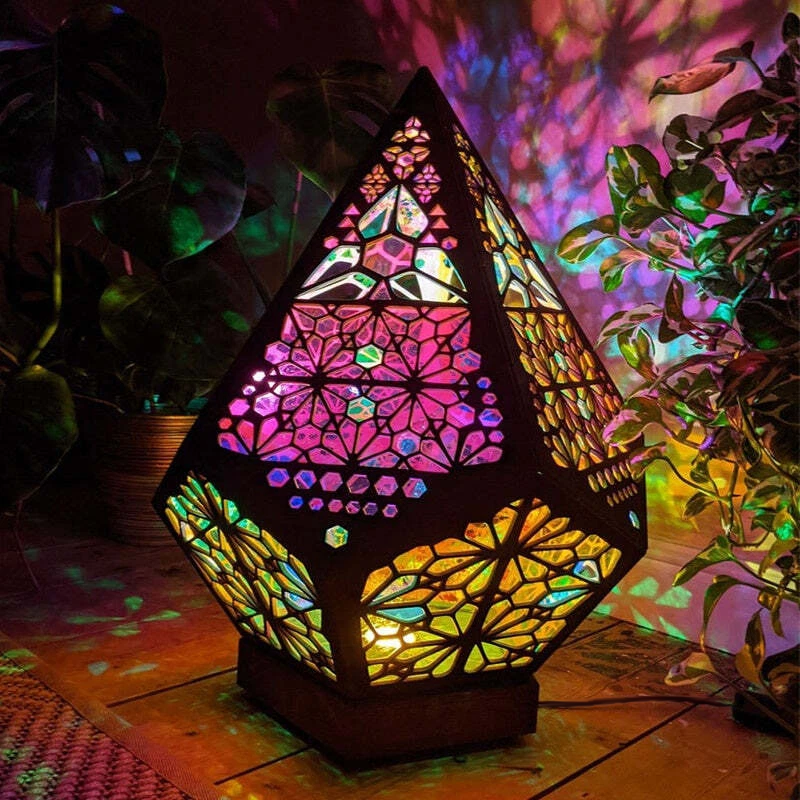 Forest Shadow Lamp - Mosaic Prism Projection Lamp