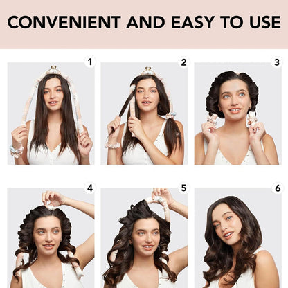🌸 Satin Heatless Curling Rod Kit - enkla lockar, en hårvänlig skönhetshemlighet!