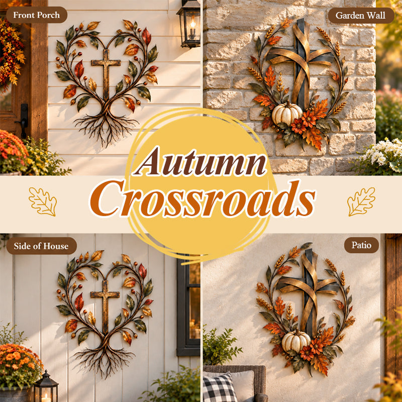 🍂✝️ Autumn Cross – Fall Harvest Wall Decor