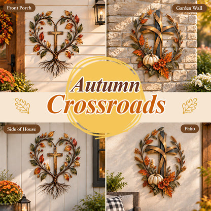 🍂✝️ Autumn Cross – Fall Harvest Wall Decor