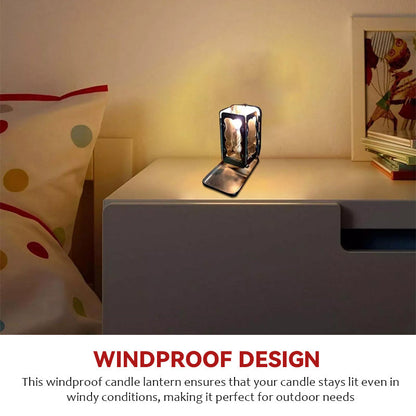 Fällbar fackellykta med stearinljus