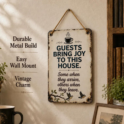 Cozy Welcome Metal Sign for Porch & Garden - Weatherproof Vintage Wall Decor for Front Door, Outdoor Gate & Yard Fence