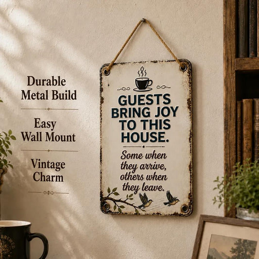 Cozy Welcome Metal Sign for Porch & Garden - Weatherproof Vintage Wall Decor for Front Door, Outdoor Gate & Yard Fence