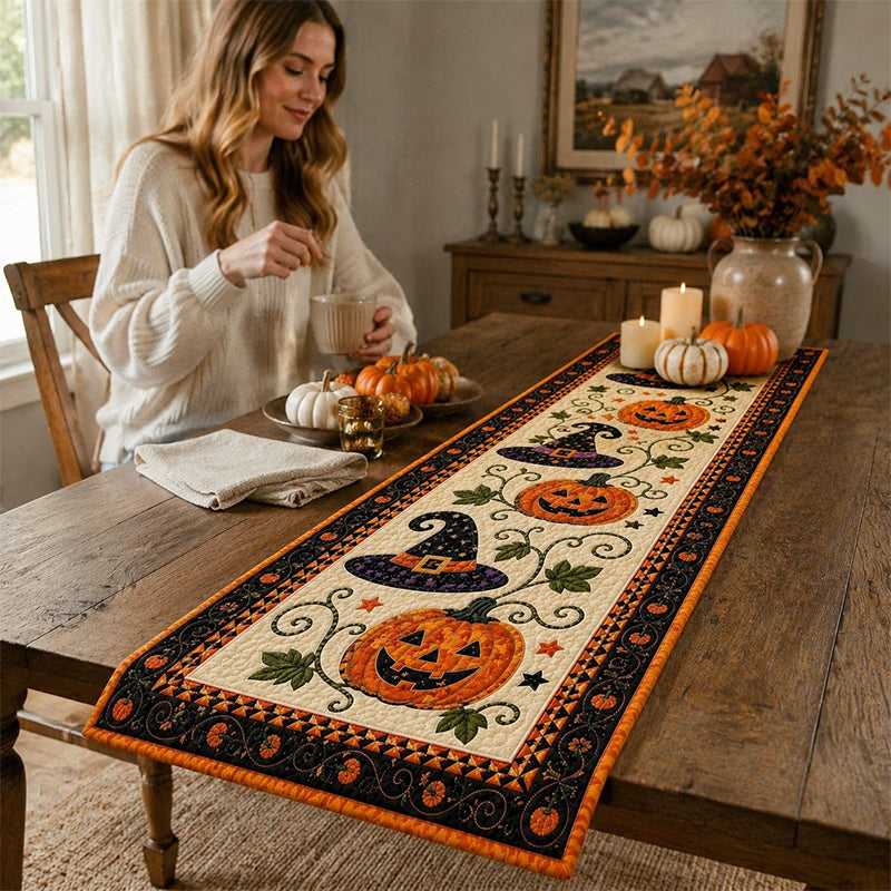 🎃 Halloween Quilted Table Runner – Cozy Fall Decor in Seconds
