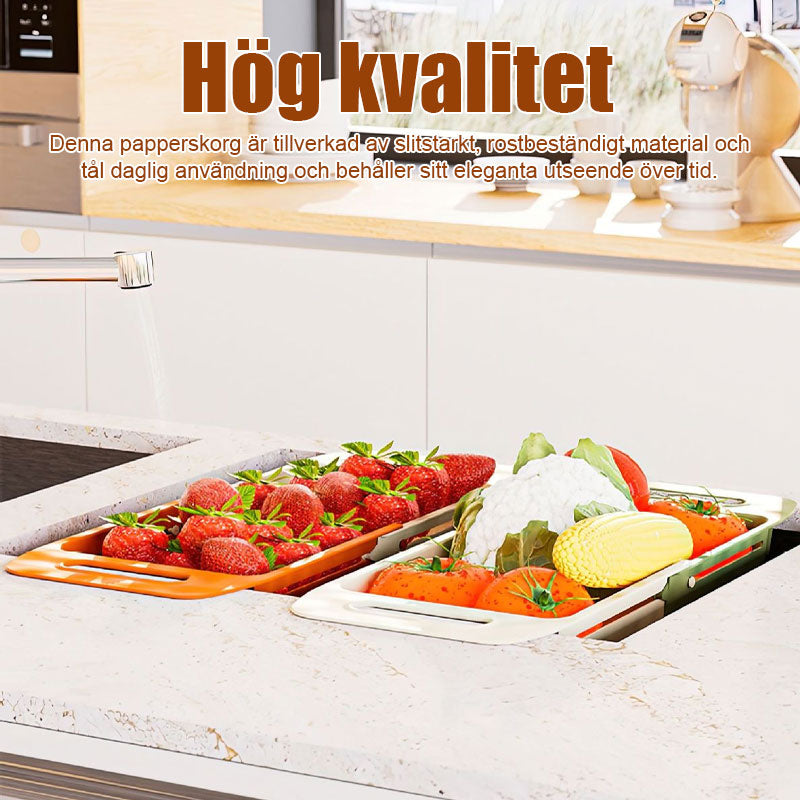 Dubbelskikts utdragbar avloppskorg